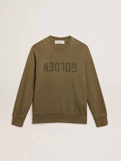 Men's olive green sweatshirt with Golden lettering - Golden Goose Men