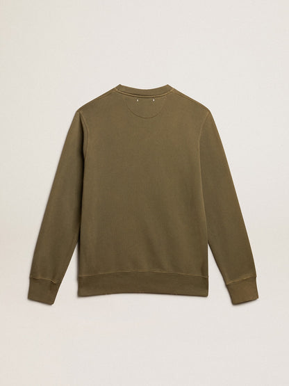 Men's olive green sweatshirt with Golden lettering - Golden Goose Men