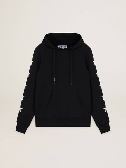 Black Alighiero Star Collection sweatshirt with contrasting white stars - Golden Goose Men