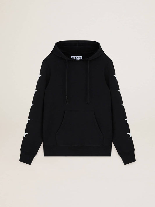Black Alighiero Star Collection sweatshirt with contrasting white stars - Golden Goose Men