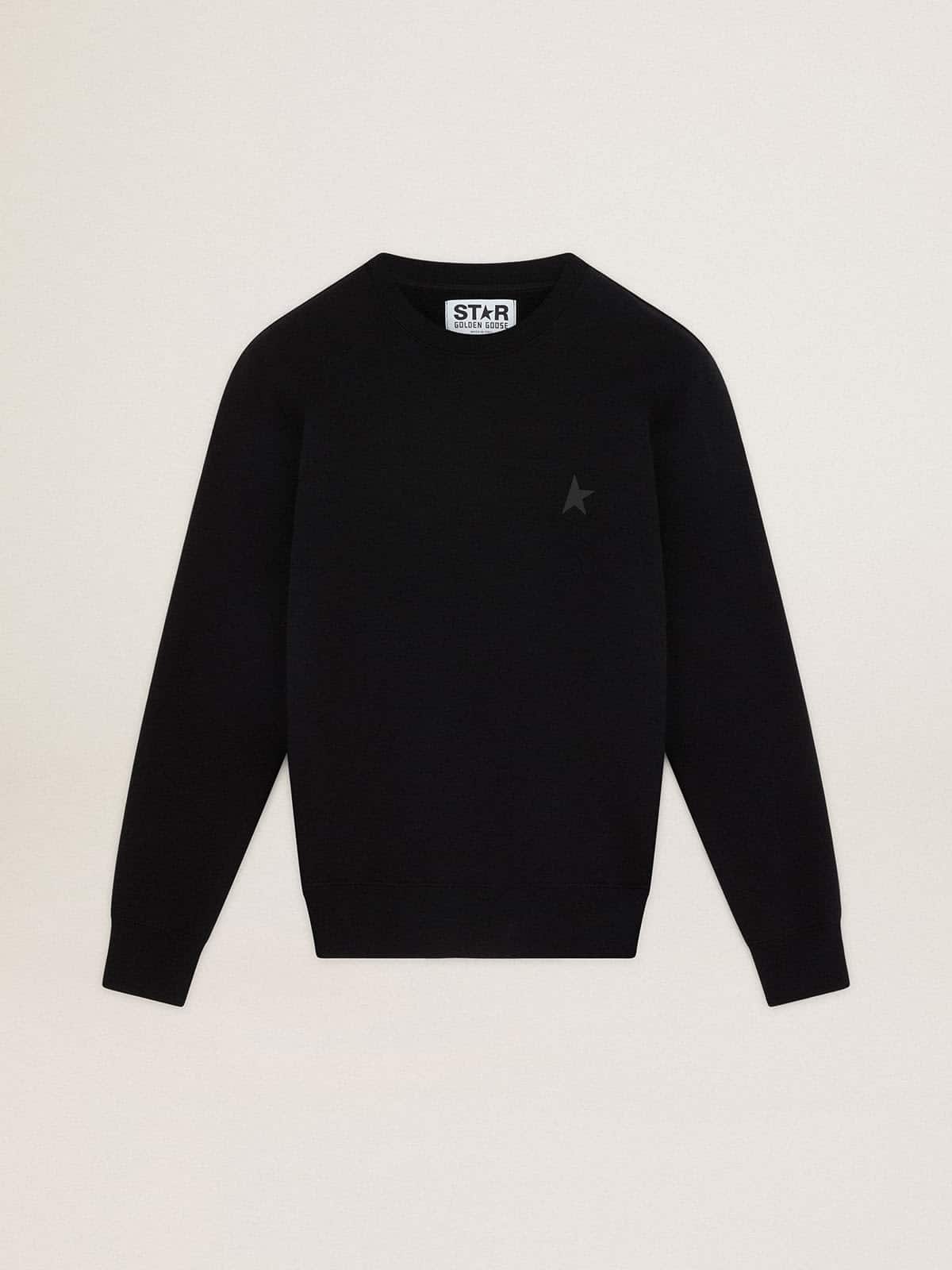 Black Archibald Star Collection sweatshirt with tone-on-tone star on the front - Golden Goose Men