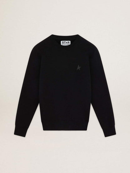 Black Archibald Star Collection sweatshirt with tone-on-tone star on the front - Golden Goose Men