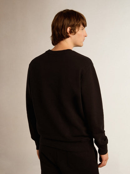 Black Archibald Star Collection sweatshirt with tone-on-tone star on the front - Golden Goose Men