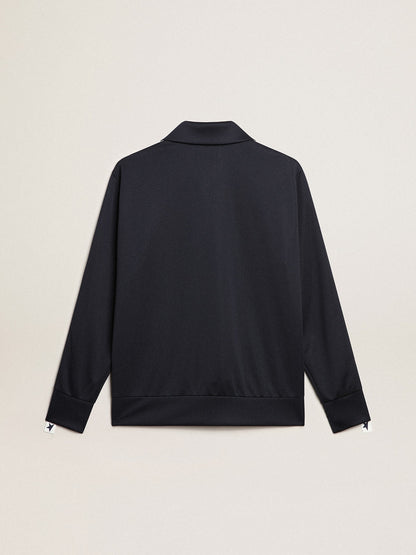 Dark blue sweatshirt with white strip and contrasting blue stars - Golden Goose Men