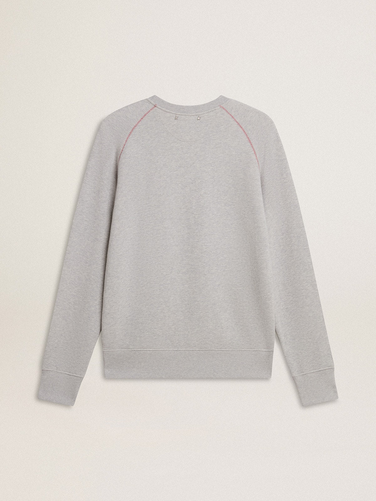 Men’s gray round neck sweatshirt with contrast stitching - Golden Goose Men