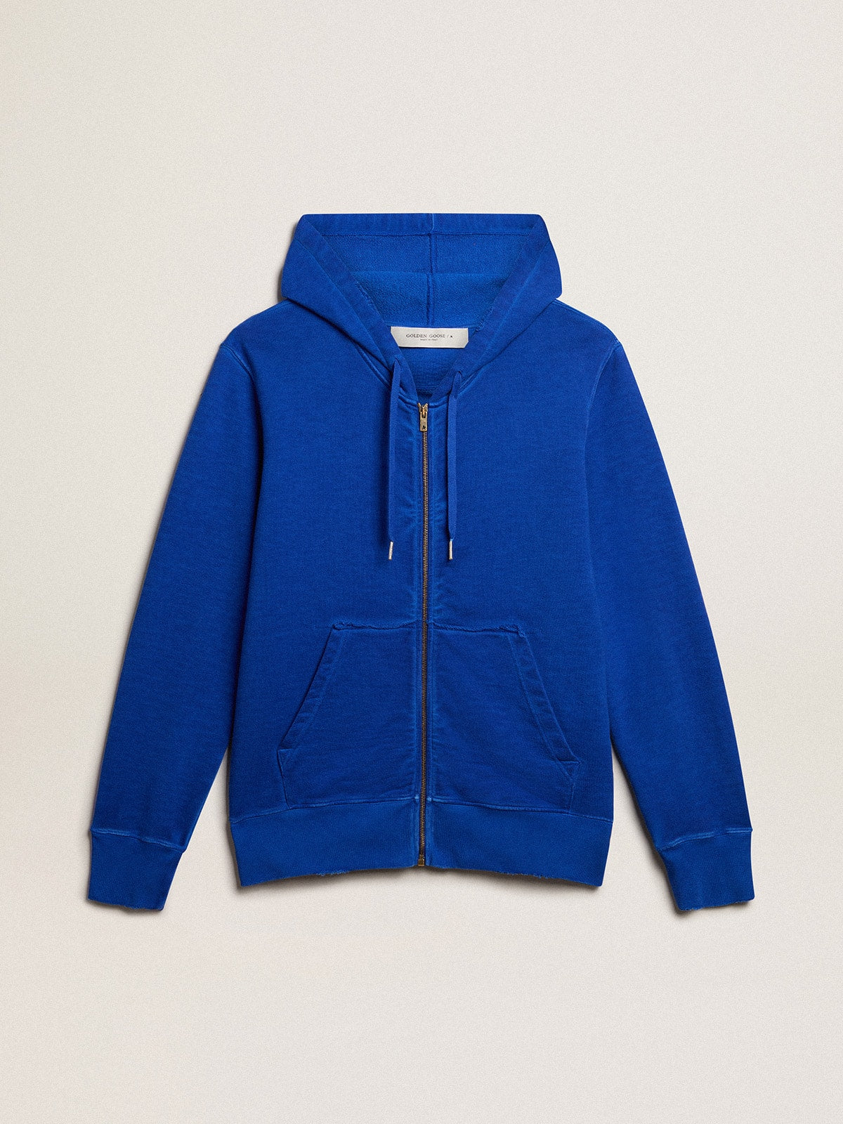 Men's blue-colored hoodie with lettering on the back - Golden Goose Men