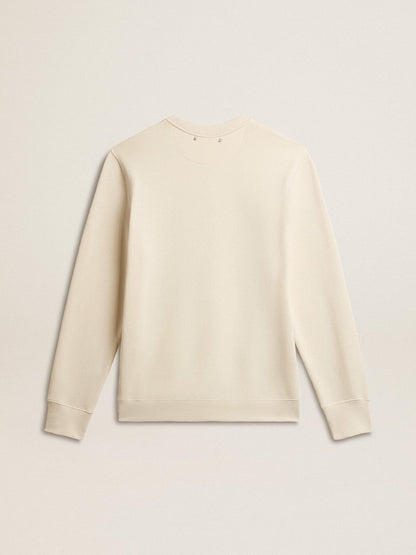 Men's cotton crew-neck sweatshirt with embroidered lettering - Golden Goose Men