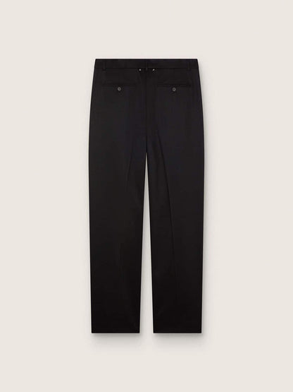 Men's pants in black cool wool with satin side stripe - Golden Goose Men