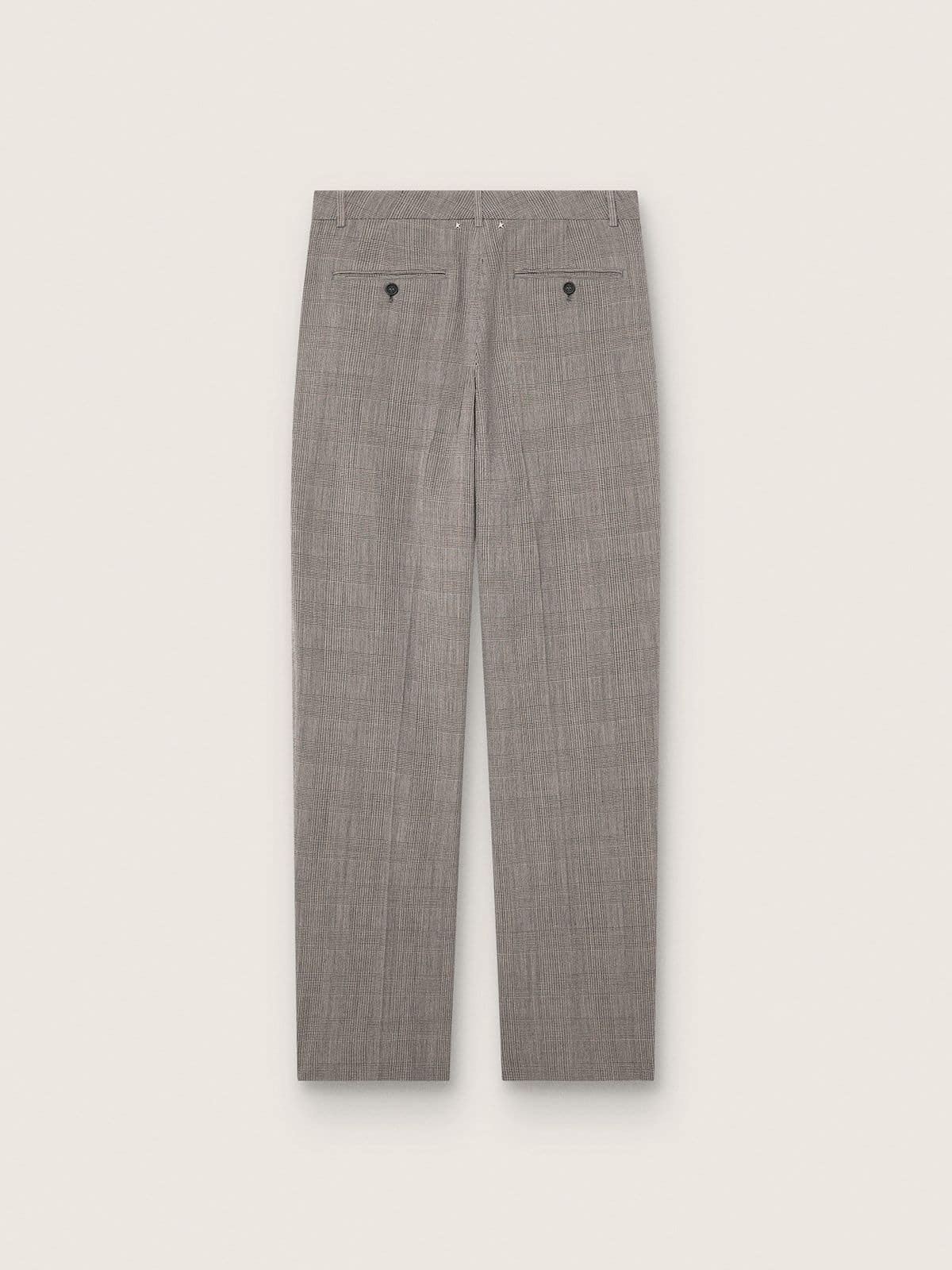 Men’s slim-fit pants in gray Prince of Wales check - Golden Goose Men