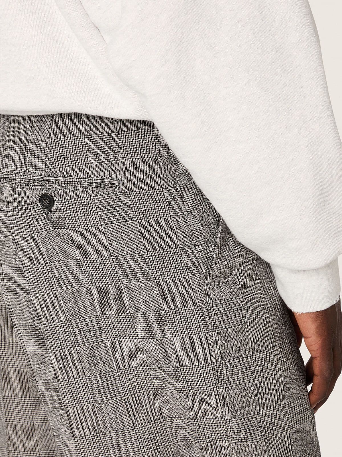 Men’s slim-fit pants in gray Prince of Wales check - Golden Goose Men