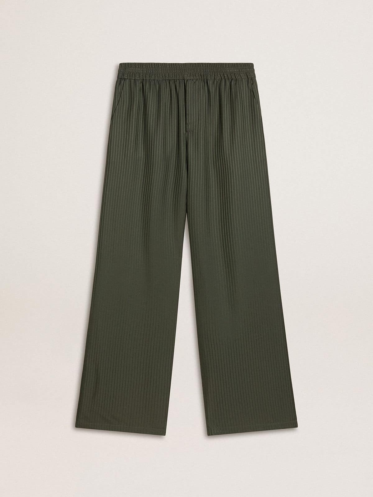 Men's dark green joggers with vertical stripes - Golden Goose Men