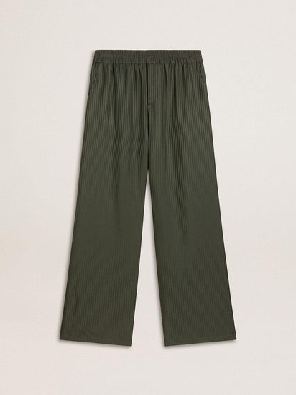 Men's dark green joggers with vertical stripes - Golden Goose Men