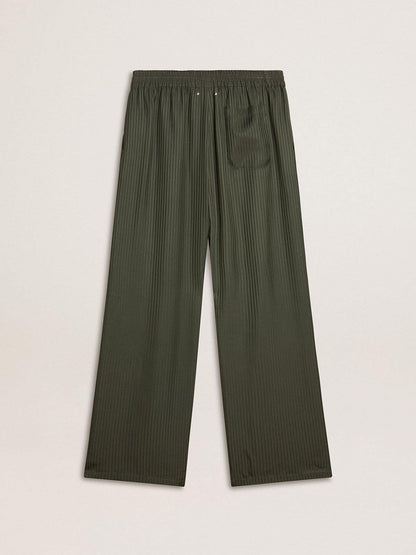 Men's dark green joggers with vertical stripes - Golden Goose Men