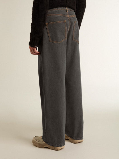 Men's dark gray jeans in twist crease-wash denim - Golden Goose Men