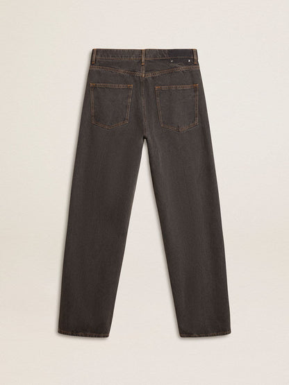Men's dark gray jeans in twist crease-wash denim - Golden Goose Men