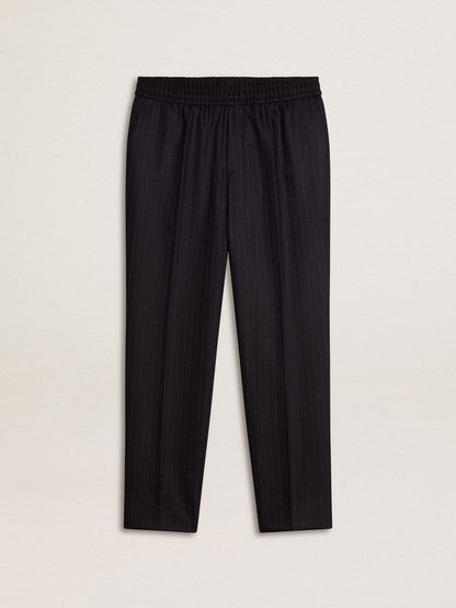 Men's wool pants with vertical thin stripes - Golden Goose Men
