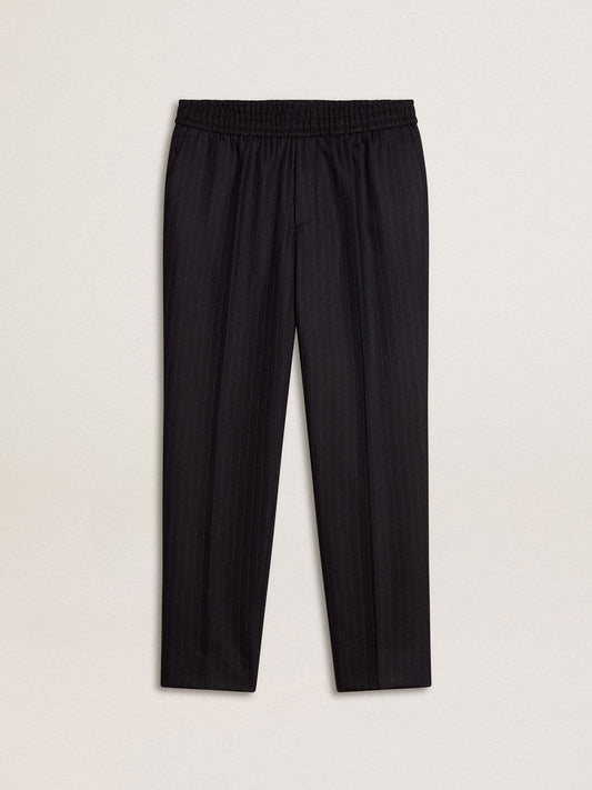 Men's wool pants with vertical thin stripes - Golden Goose Men