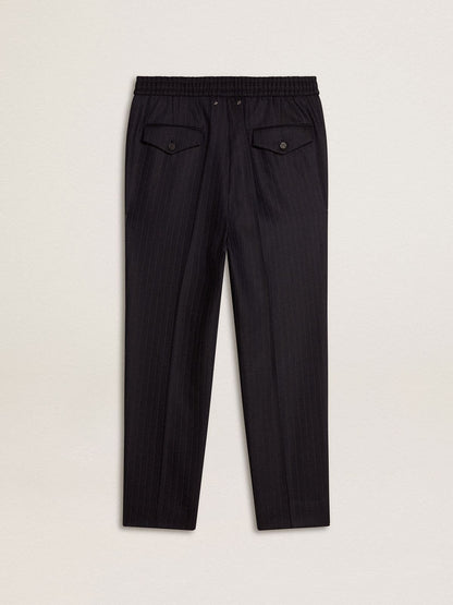 Men's wool pants with vertical thin stripes - Golden Goose Men