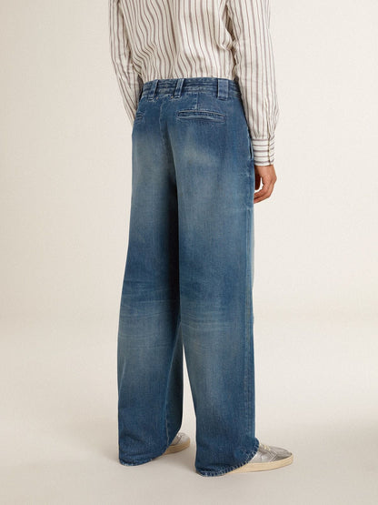 Men's denim chinos with distressed details - Golden Goose Men