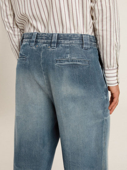 Men's denim chinos with distressed details - Golden Goose Men