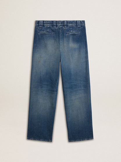 Men's denim chinos with distressed details - Golden Goose Men