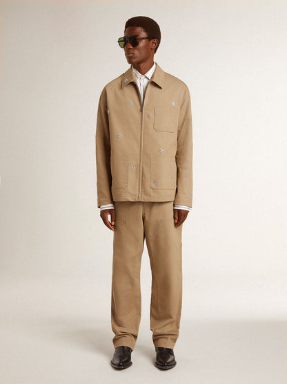 Men's beige pants with patches - Golden Goose Men