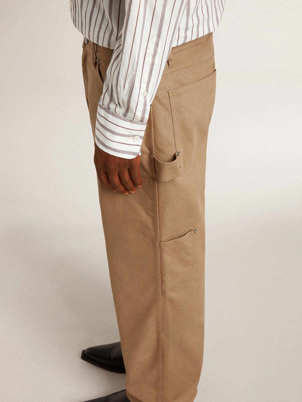 Men's beige pants with patches - Golden Goose Men