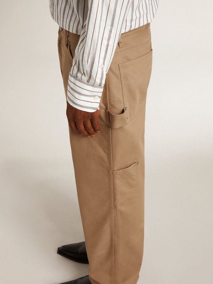 Men's beige pants with patches - Golden Goose Men