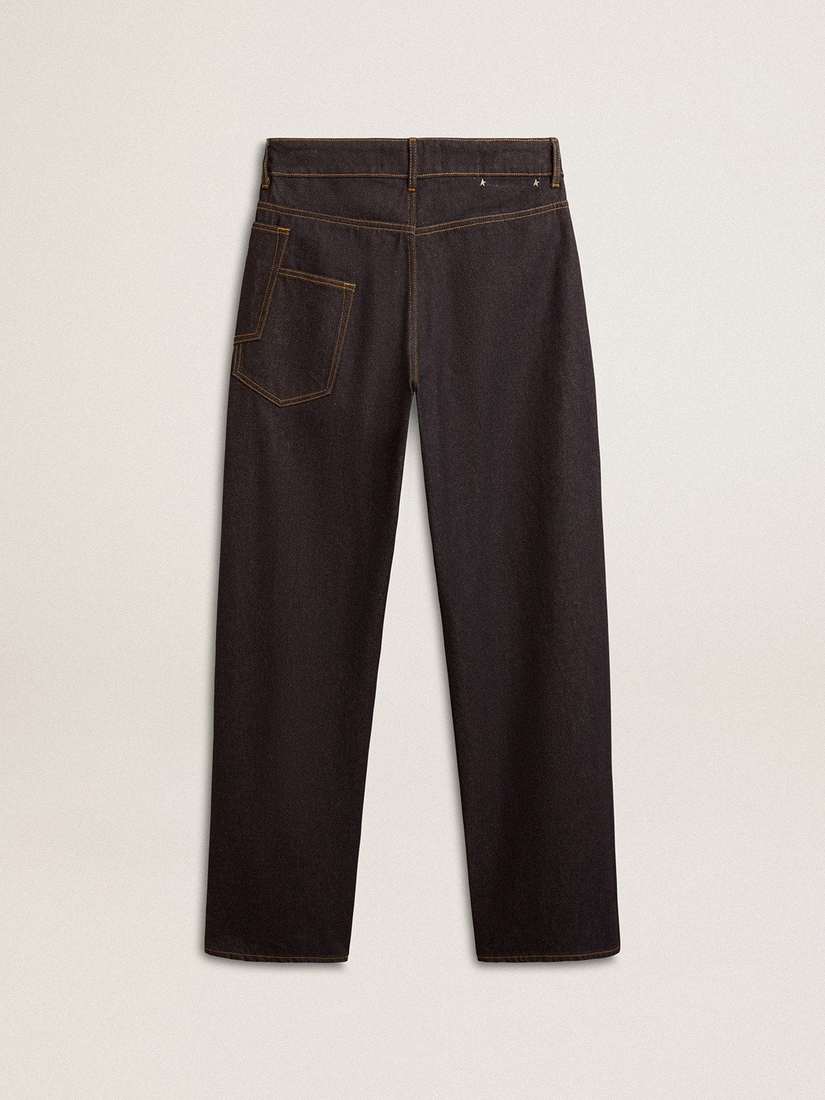 Men’s dark blue wide-leg jeans in one-wash denim - Golden Goose Men