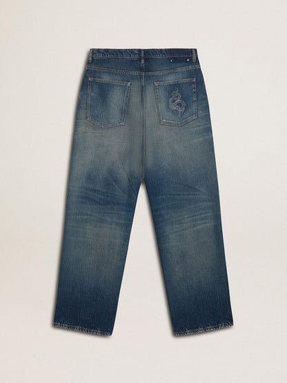 Men's loose fit medium wash CNY jeans - Golden Goose Men