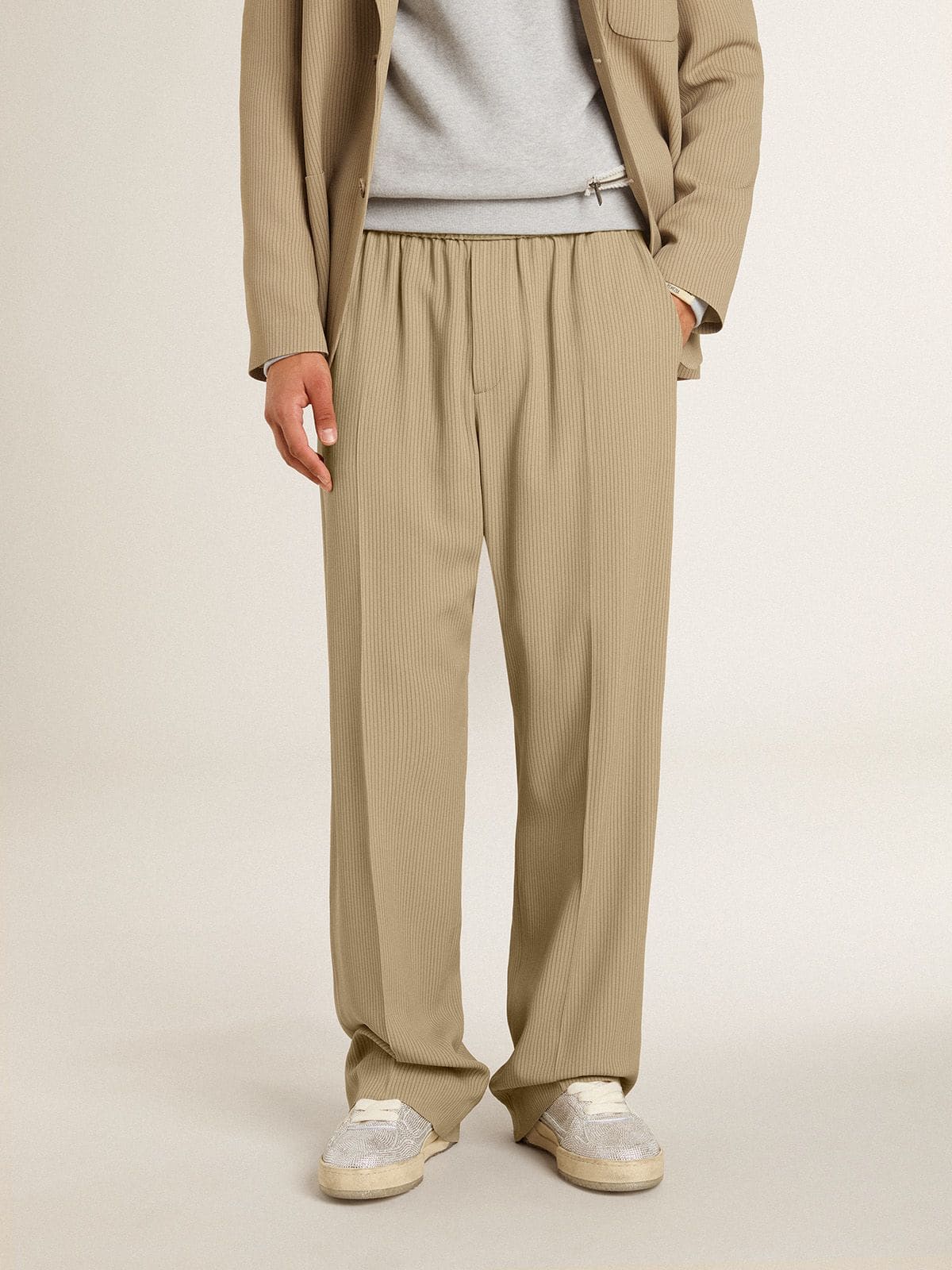 Men's travertine-colored joggers - Golden Goose Men