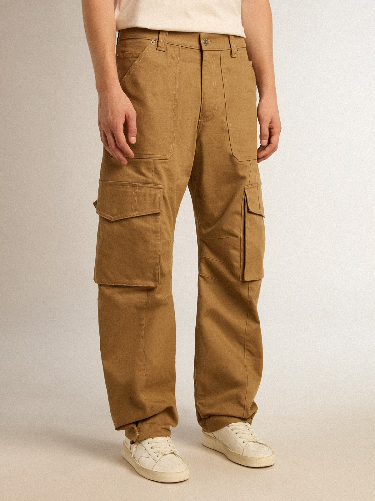 Beige khaki cargo pants - Golden Goose Men