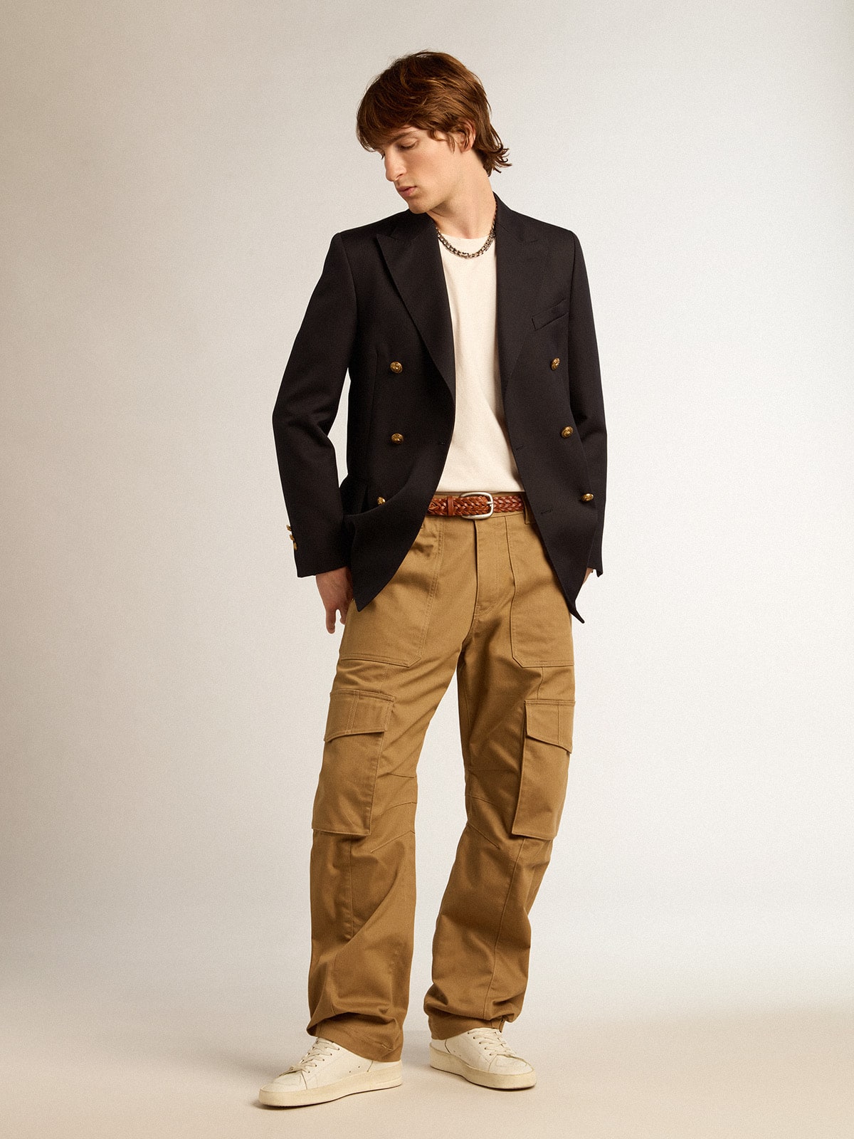 Beige khaki cargo pants - Golden Goose Men