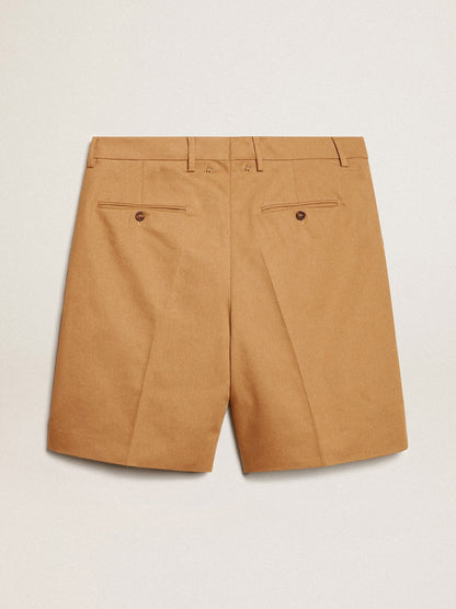 Men's Bermuda shorts in beige cotton - Golden Goose Men