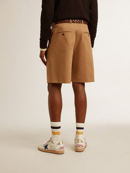 Men's Bermuda shorts in beige cotton - Golden Goose Men
