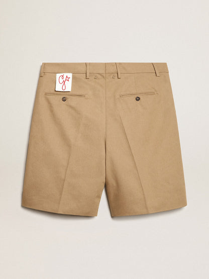 Men's Bermuda shorts in beige cotton - Golden Goose Men