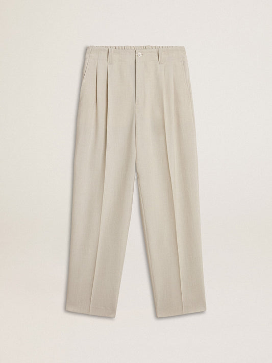 Men's joggers in khaki wool blend - Golden Goose Men