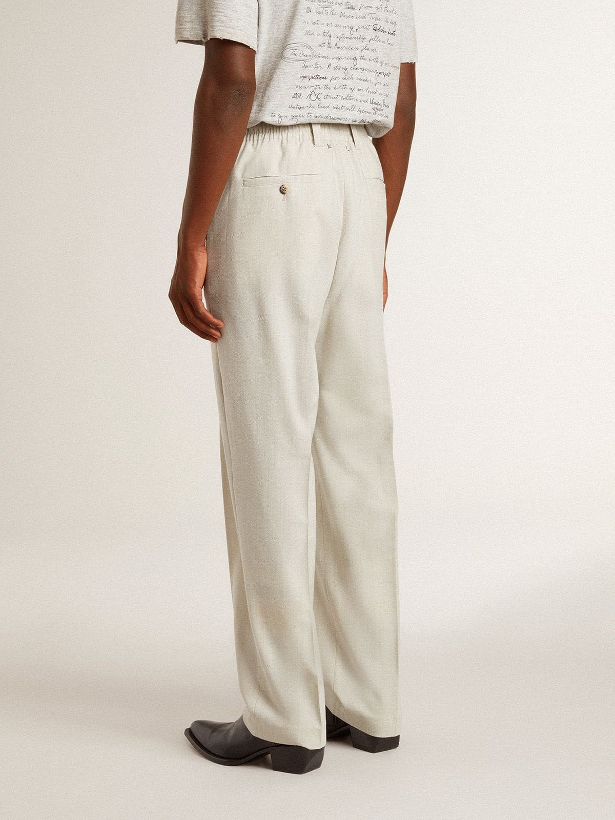 Men's joggers in khaki wool blend - Golden Goose Men