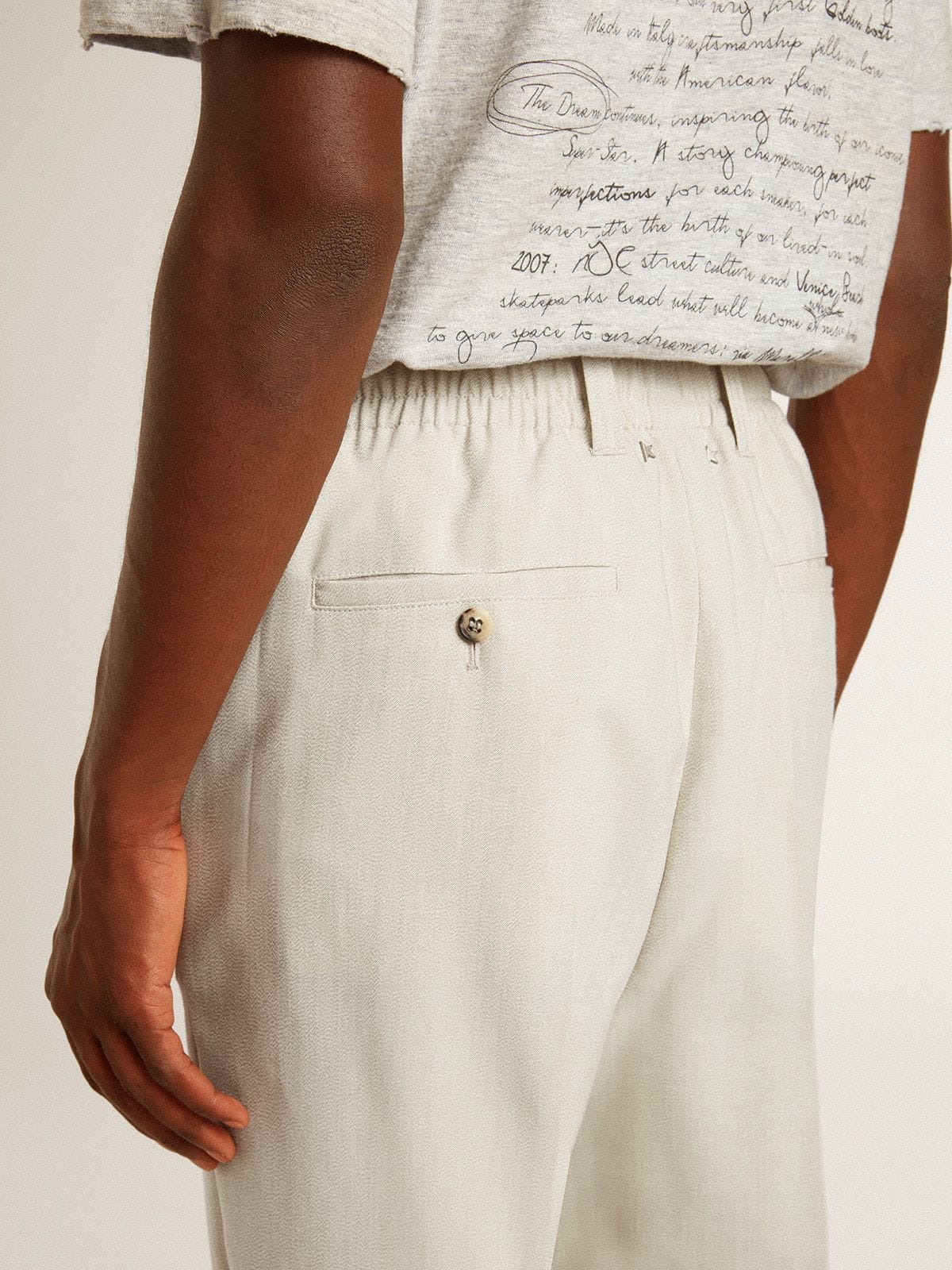Men's joggers in khaki wool blend - Golden Goose Men