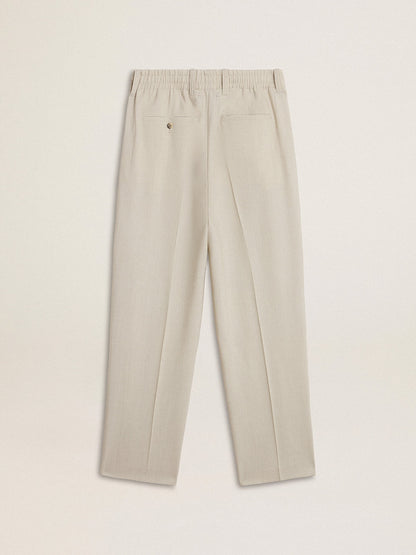 Men's joggers in khaki wool blend - Golden Goose Men
