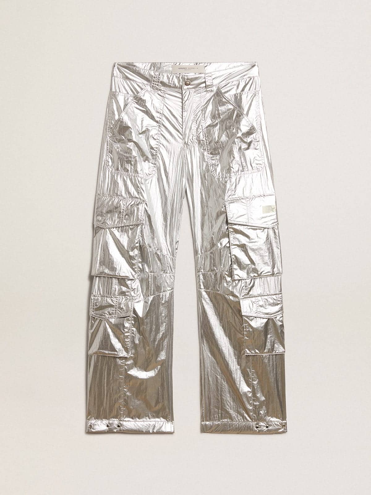 Men's cargo pants in silver technical fabric - Golden Goose Men