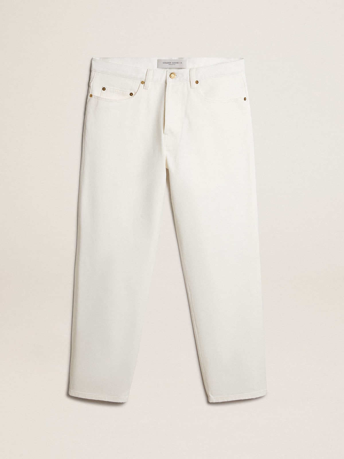 Men's white denim pants - Golden Goose Men