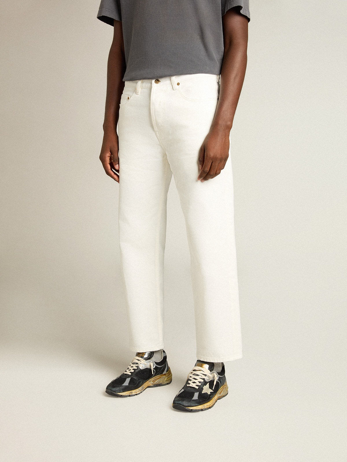 Men's white denim pants - Golden Goose Men