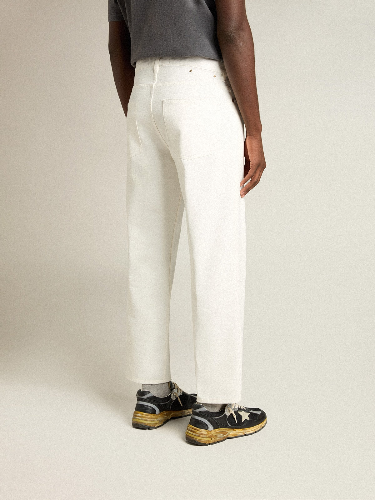 Men's white denim pants - Golden Goose Men