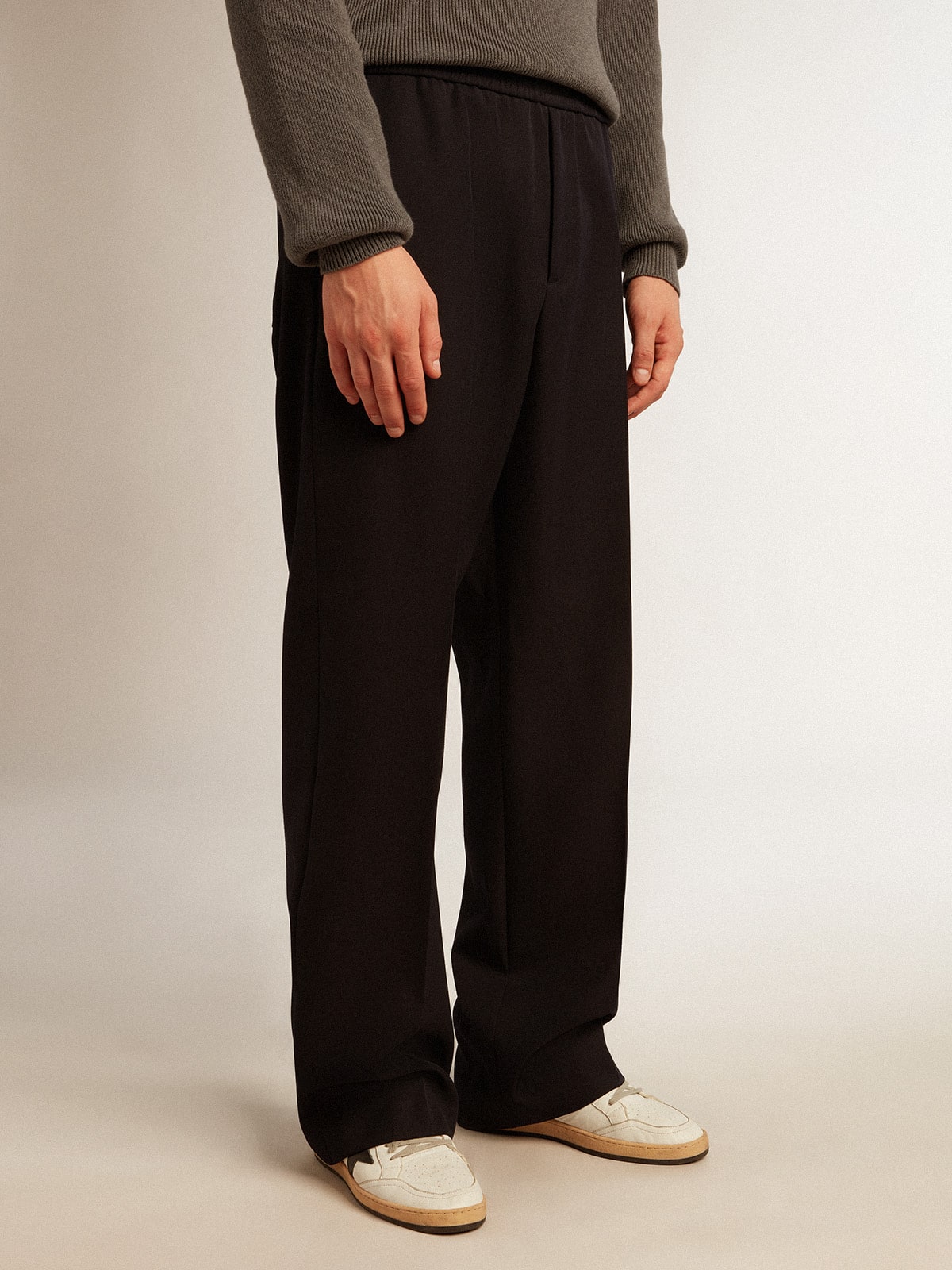 Men’s joggers in dark blue wool - Golden Goose Men