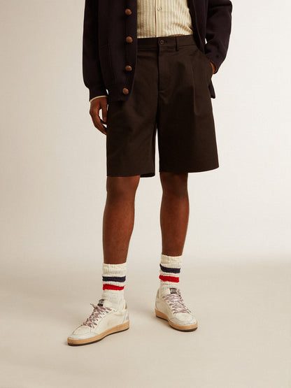 Men's Bermuda shorts in black cotton - Golden Goose Men