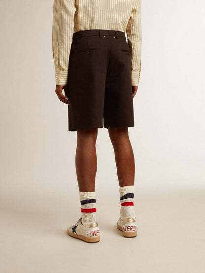 Men's Bermuda shorts in black cotton - Golden Goose Men