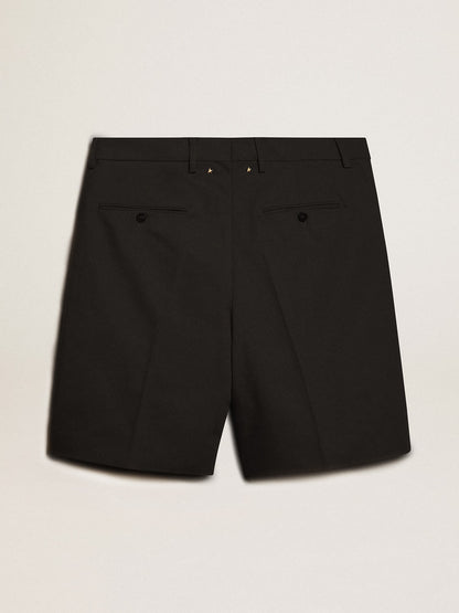 Men's Bermuda shorts in black cotton - Golden Goose Men