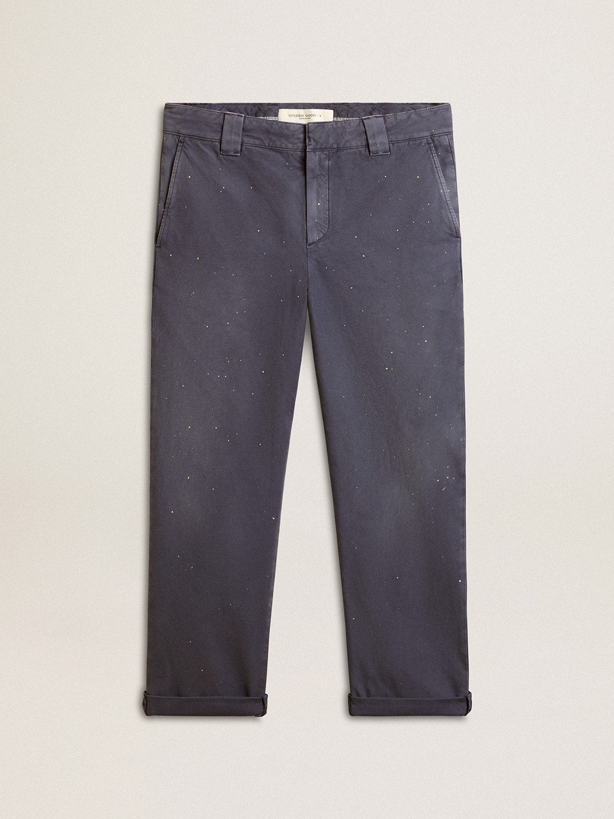 Men's chinos in blue with a lived-in effect - Golden Goose Men