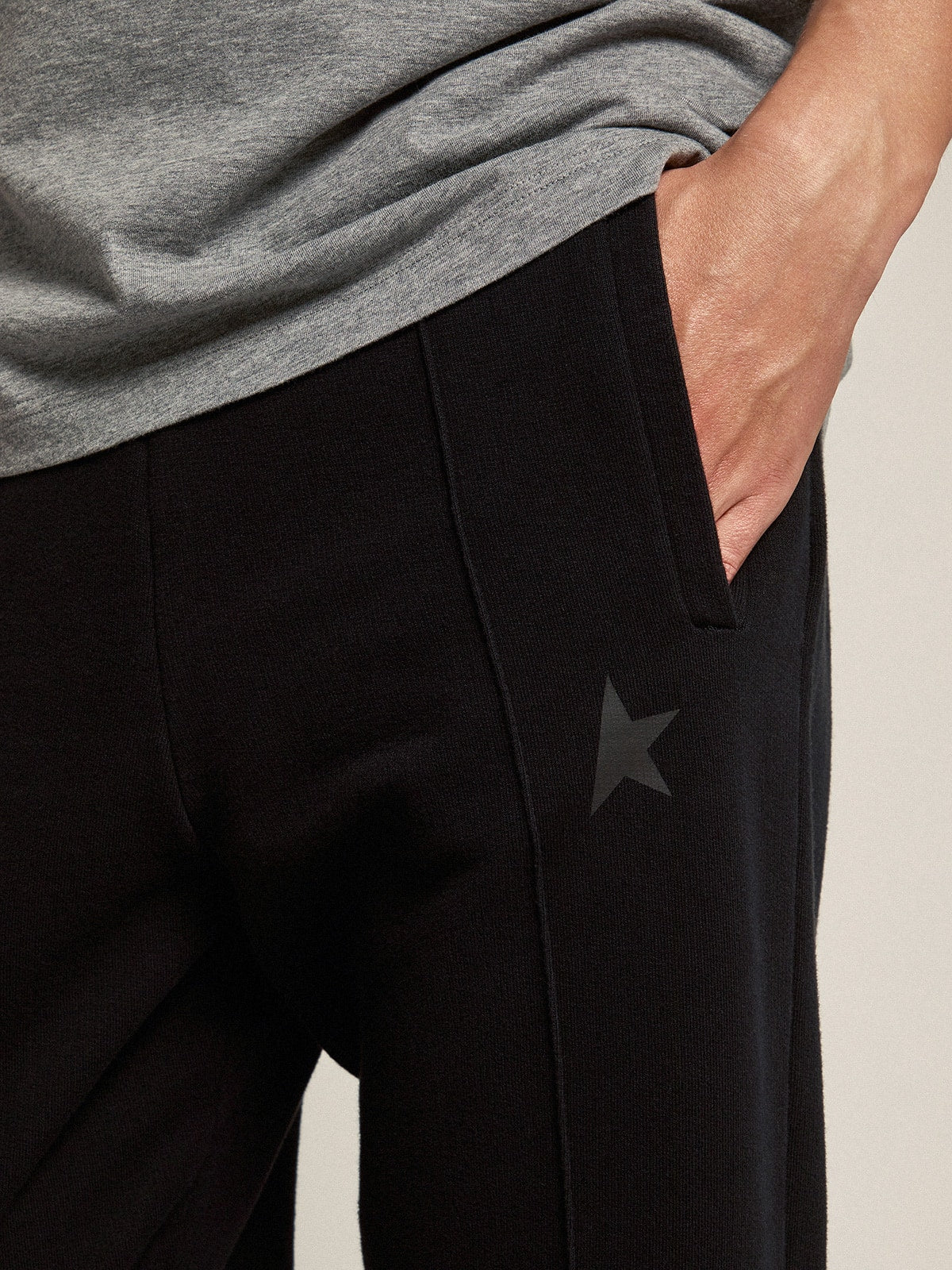 Men's black joggers with star on the front - Golden Goose Men